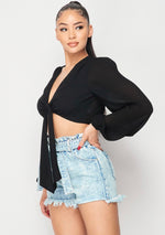 ALYSSA CROP- BLACK