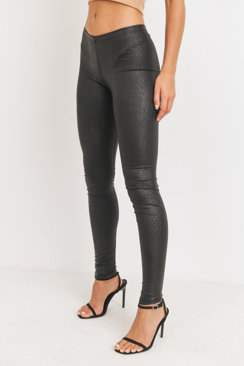 SNAKE PRINT BLACK LEGGINGS